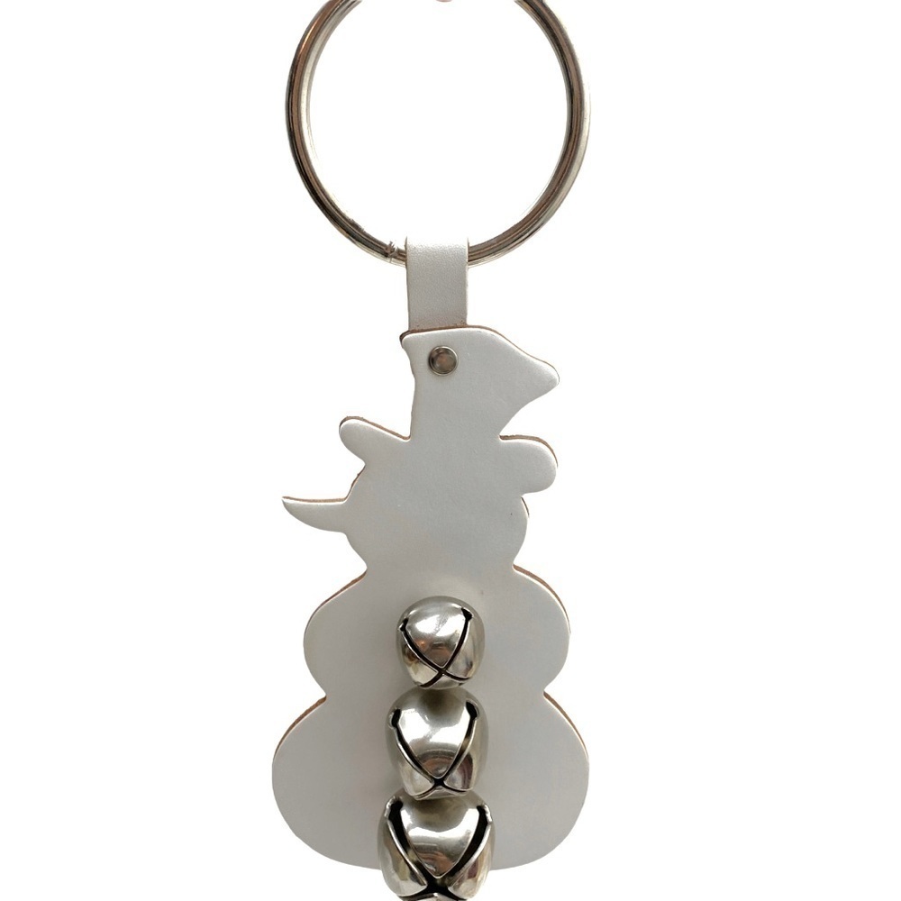 Jingle Bells Snowman Hanger Leather Made in USA